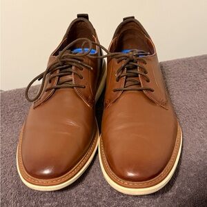 Clarks Men's Brown Leather Derby Lace-Up Shoes size 9